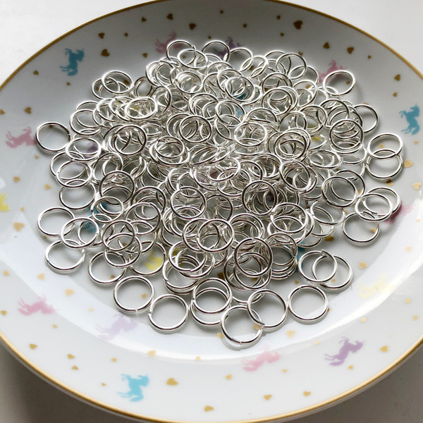 50 silver colour large STRONG jump rings