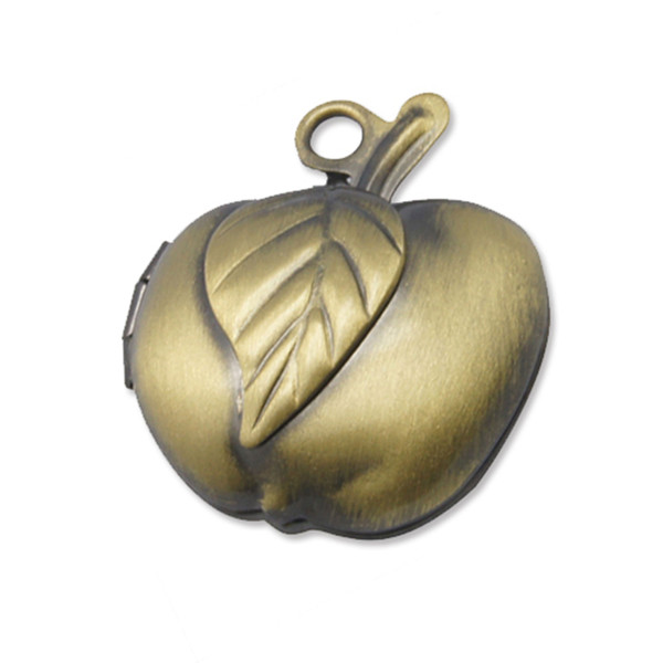 2 x Apple locket, antique bronze