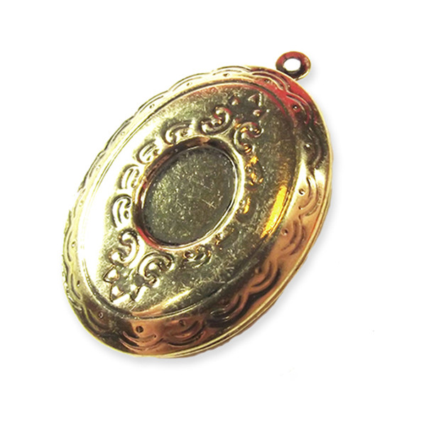 2 x Oval shaped locket, antique golden