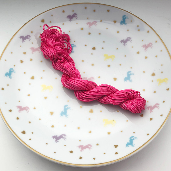 Bright pink nylon cord