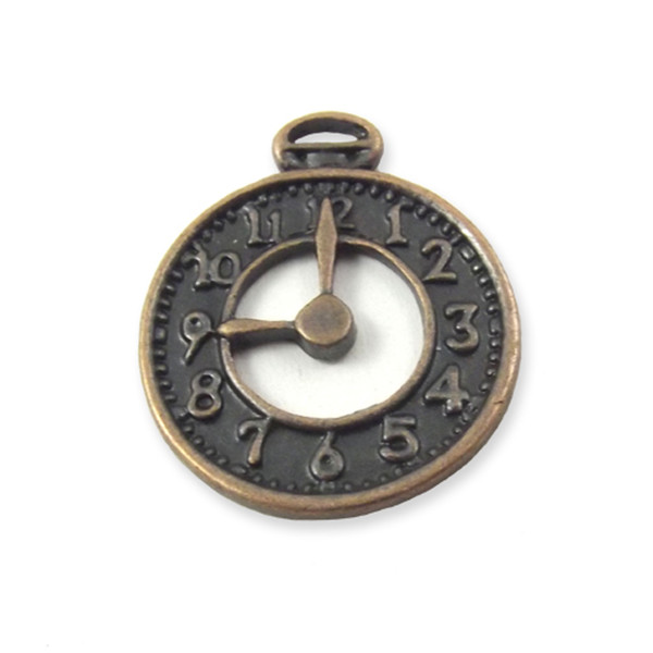 4 small antique copper clock charms