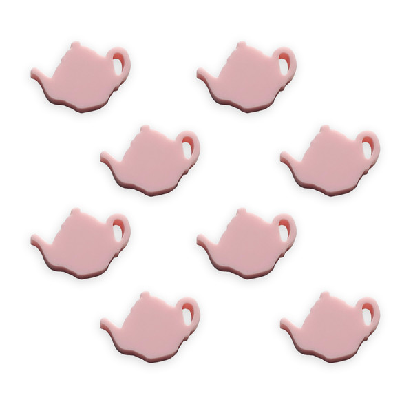 8 teapot cabochons, laser cut