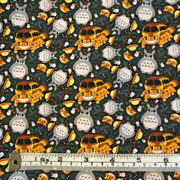 Cat bus & Totoro Ghibli fabric offcut