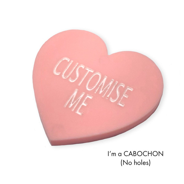 Cabochon custom heart laser cut