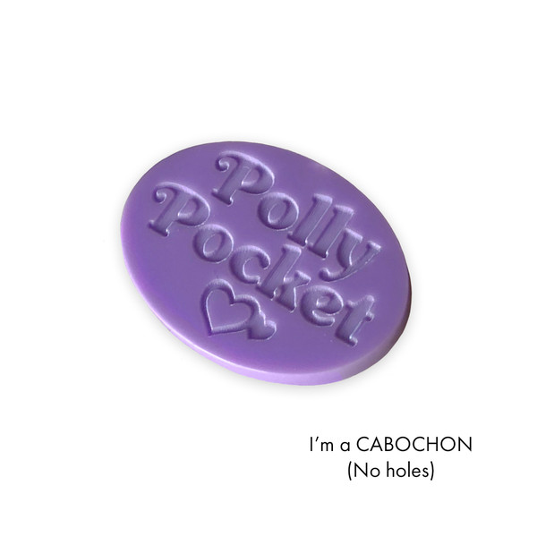 Cabochon logo Polly Pocket laser cut