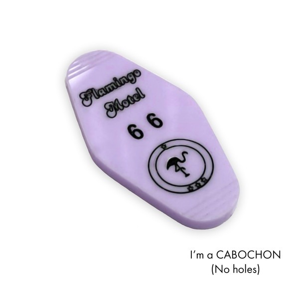 Cabochon Flamingo motel keychain laser cut