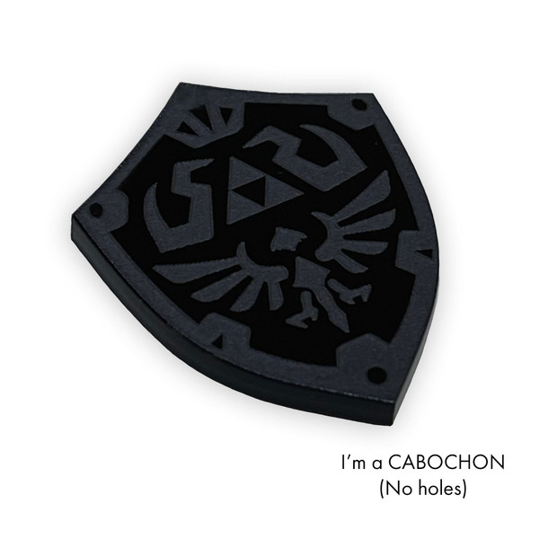 Cabochon Hyrule crest shield Zelda laser cut