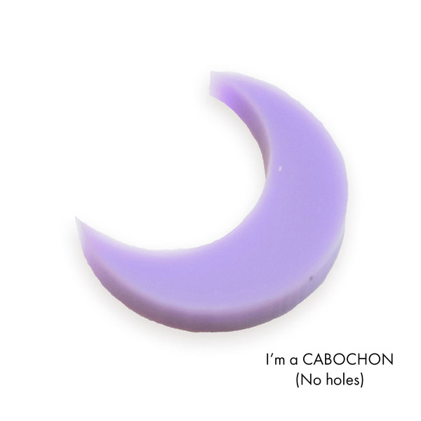 Cabochon Crescent moon laser cut