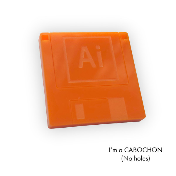 Cabochon Adobe Illustrator floppy disk laser cut