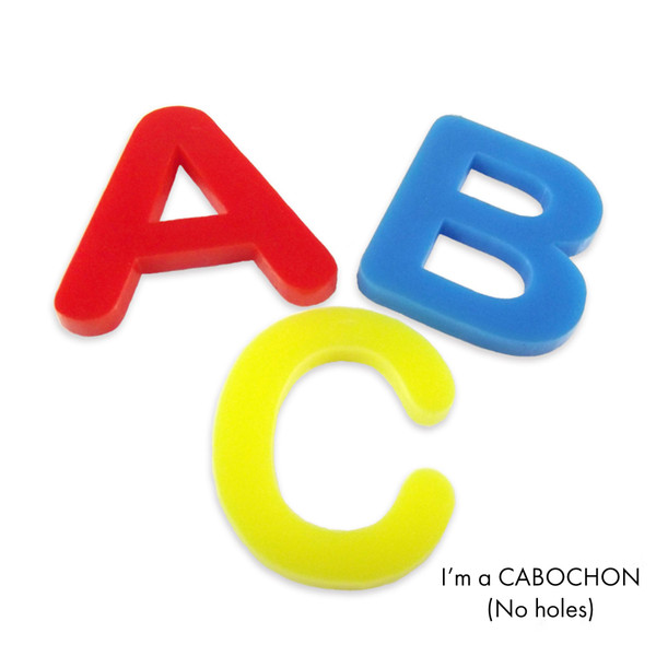 Cabochon Arial rounded letter or number laser cut