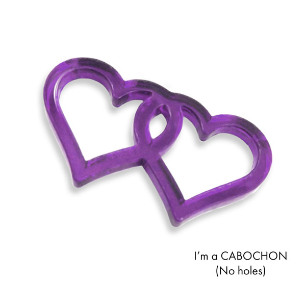 Cabochon Double heart laser cut