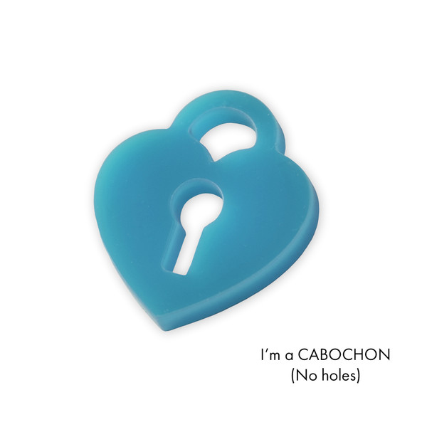 Cabochon Heart lock laser cut