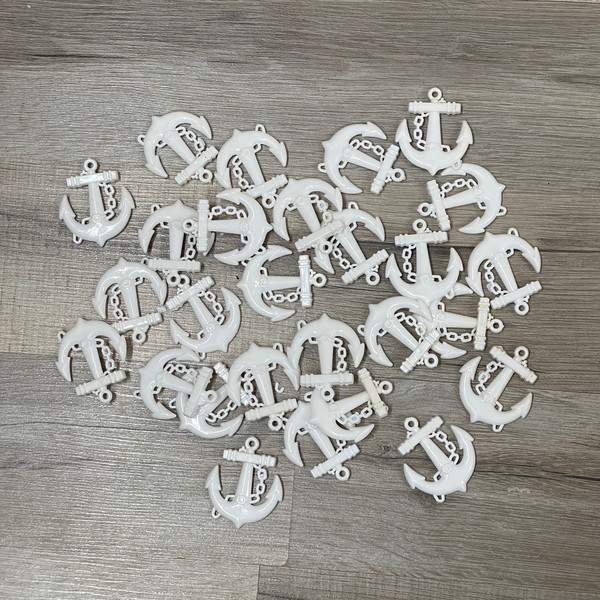 Large white anchor charms, EX STOCK