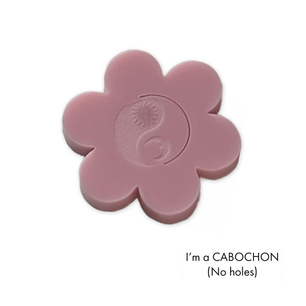 Cabochon 6 point flower, Sun & moon Yin Yang laser cut