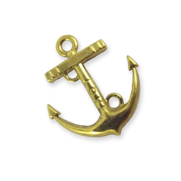 2 anchors with 3 hole design, gold colour