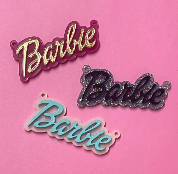 Barbie text logo deluxe charm