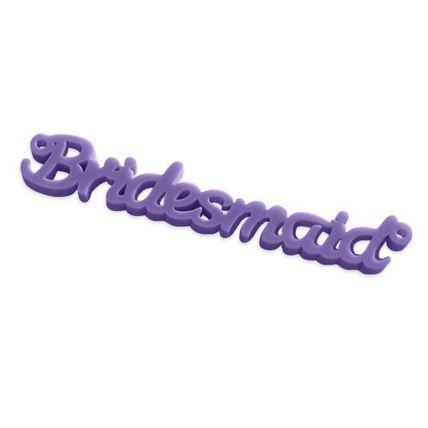 Bridesmaid laser cut word charm