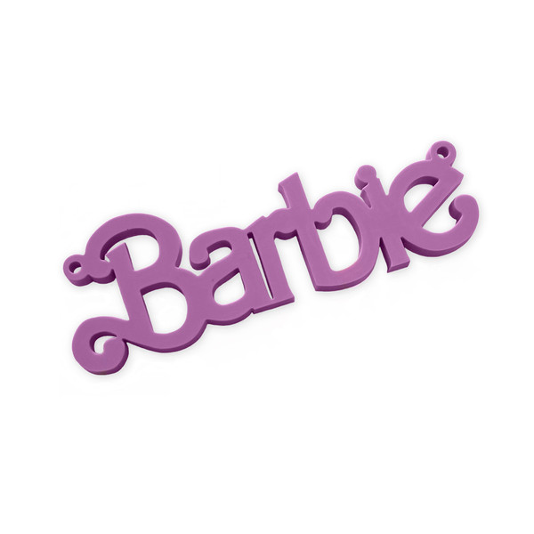 Barbie 1980s laser cut word charm
