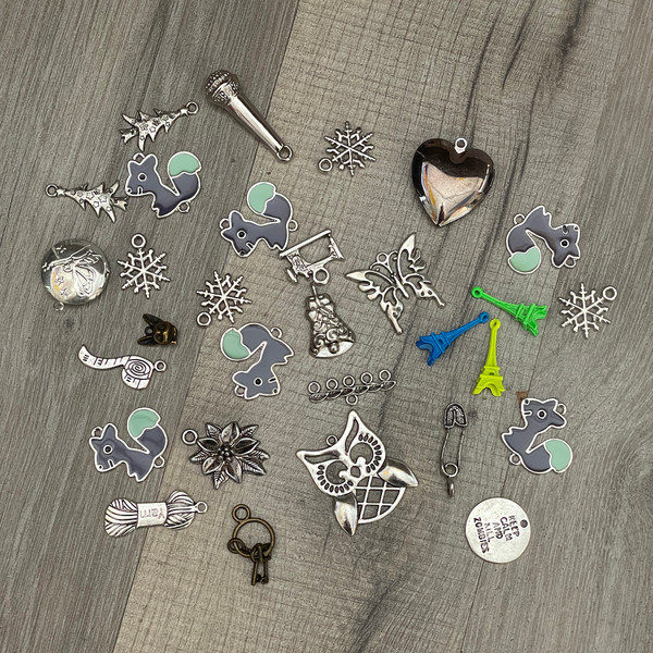 Mix metal and enamel charm set CLEARANCE