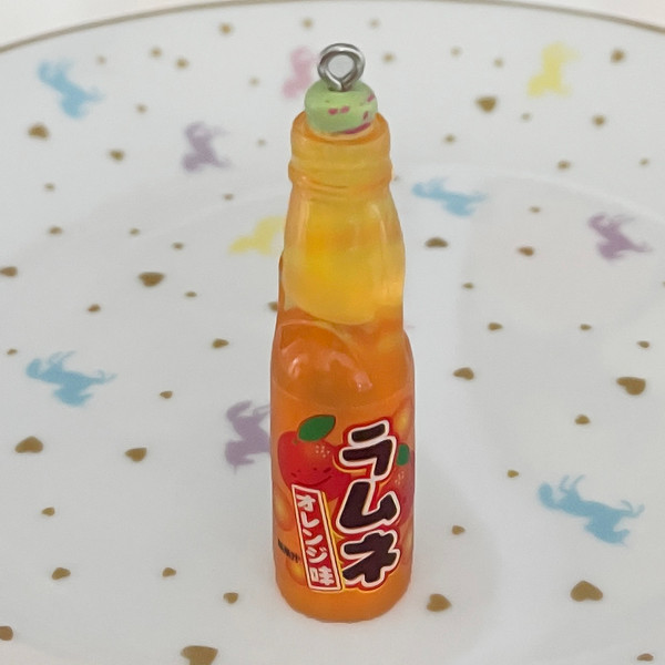 1 x Orange Ramune soda charm Hata
