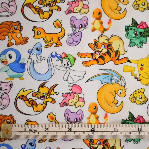 Large offcut Pokemon fabric