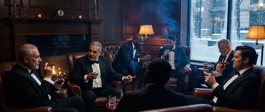 Men smoking cigars