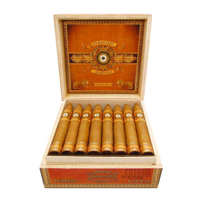 torpedo tobacco tin Perdomo Habano Bourbon Barrel-Aged Connecticut Torpedo