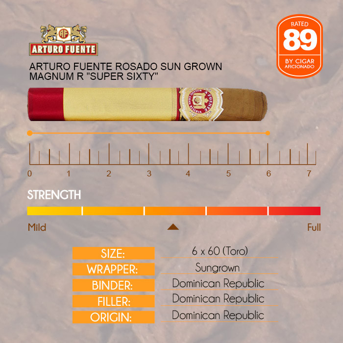 Arturo Fuente Rosado Sun Grown Magnum R Super Sixty | Bold Toro