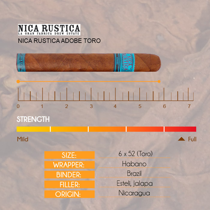 Nica Rustica Adobe Toro | Discount Prices at Gotham Cigars