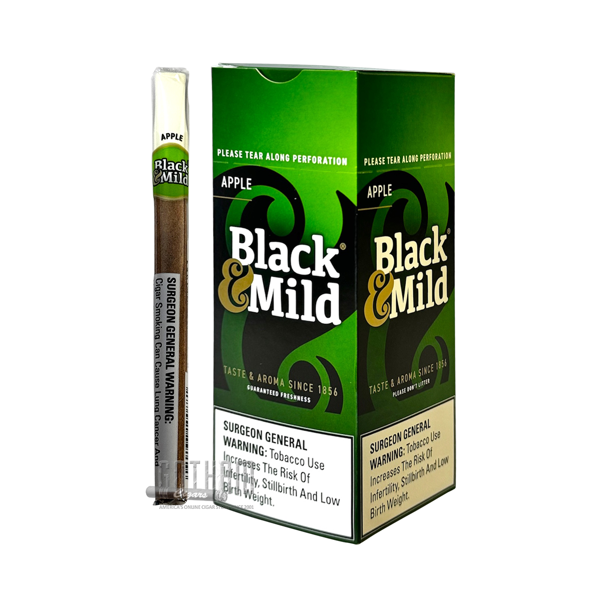 black & mild homogenized tobacco wrapper Filter Tips 110mm Box of 25 Black & Mild Cigarillos -
