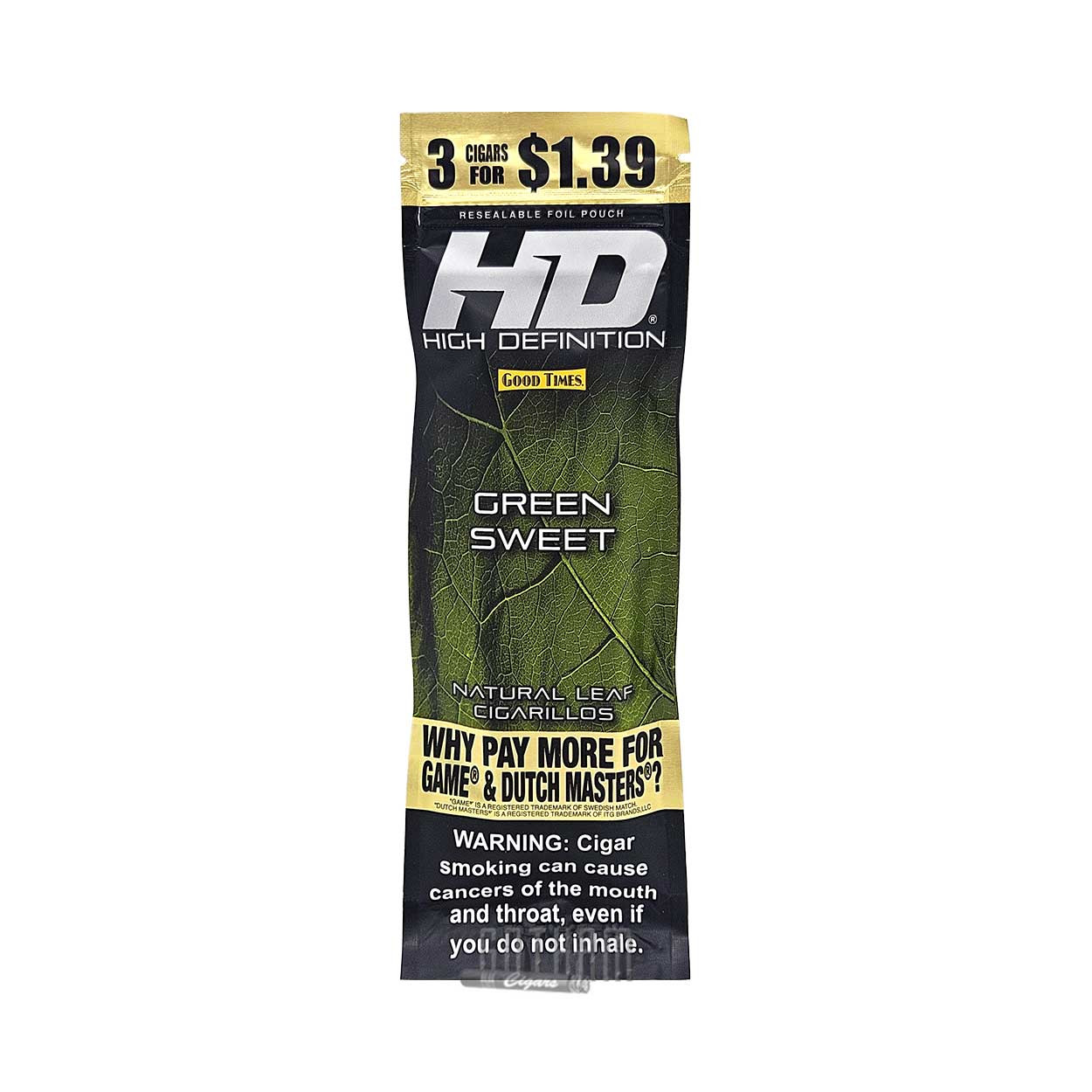 Good Times Cigarillos #HD Green Sweet | Gotham Cigars