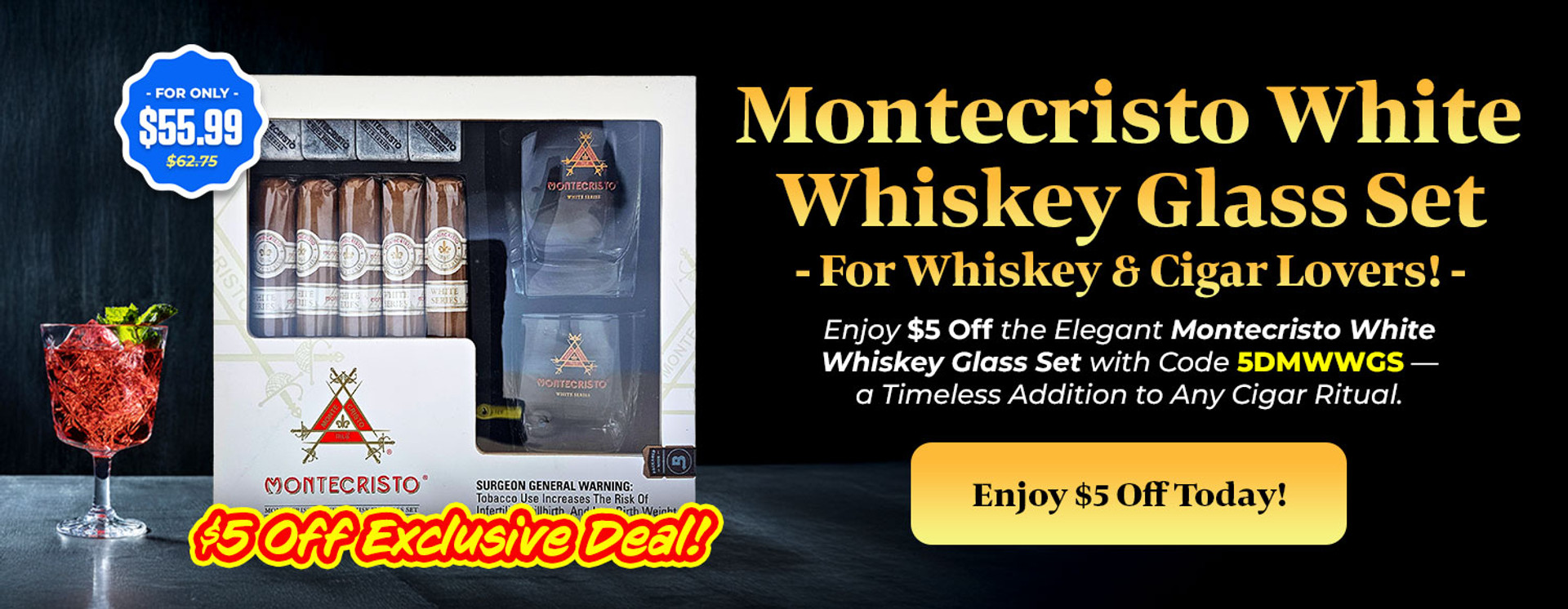 Montecristo Whiskey Glass Set