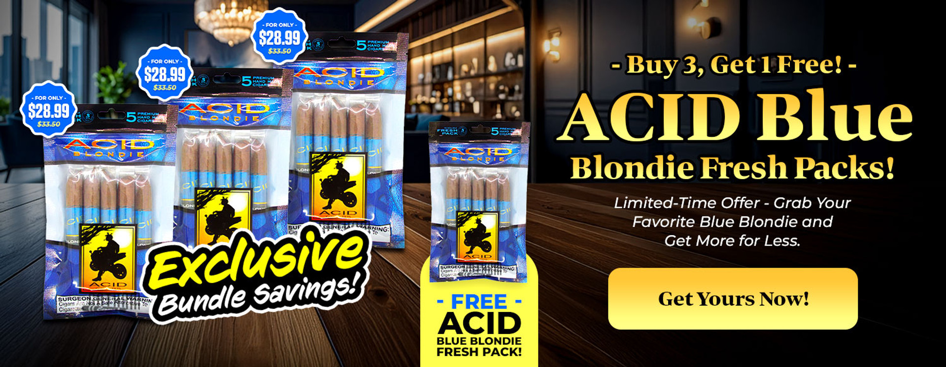 ACID Blue Blondie 5 Cigar Fresh Pack B3G1