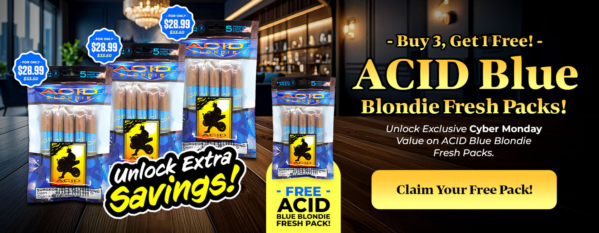 Buy 3, Get 1 Free! ACID Blue Blondie Fresh Packs!