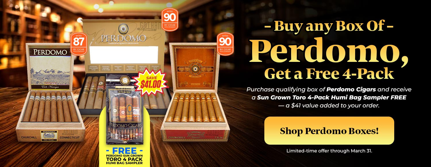 Buy any box of Perdomo, Get a Free 4-Pack