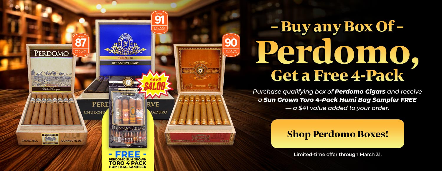 Buy any box of Perdomo, Get a Free 4-Pack
