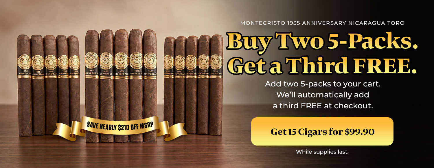 Buy 2 and get 1 Free! of Montecristo 1935 Anniversary Nicaragua Toro!