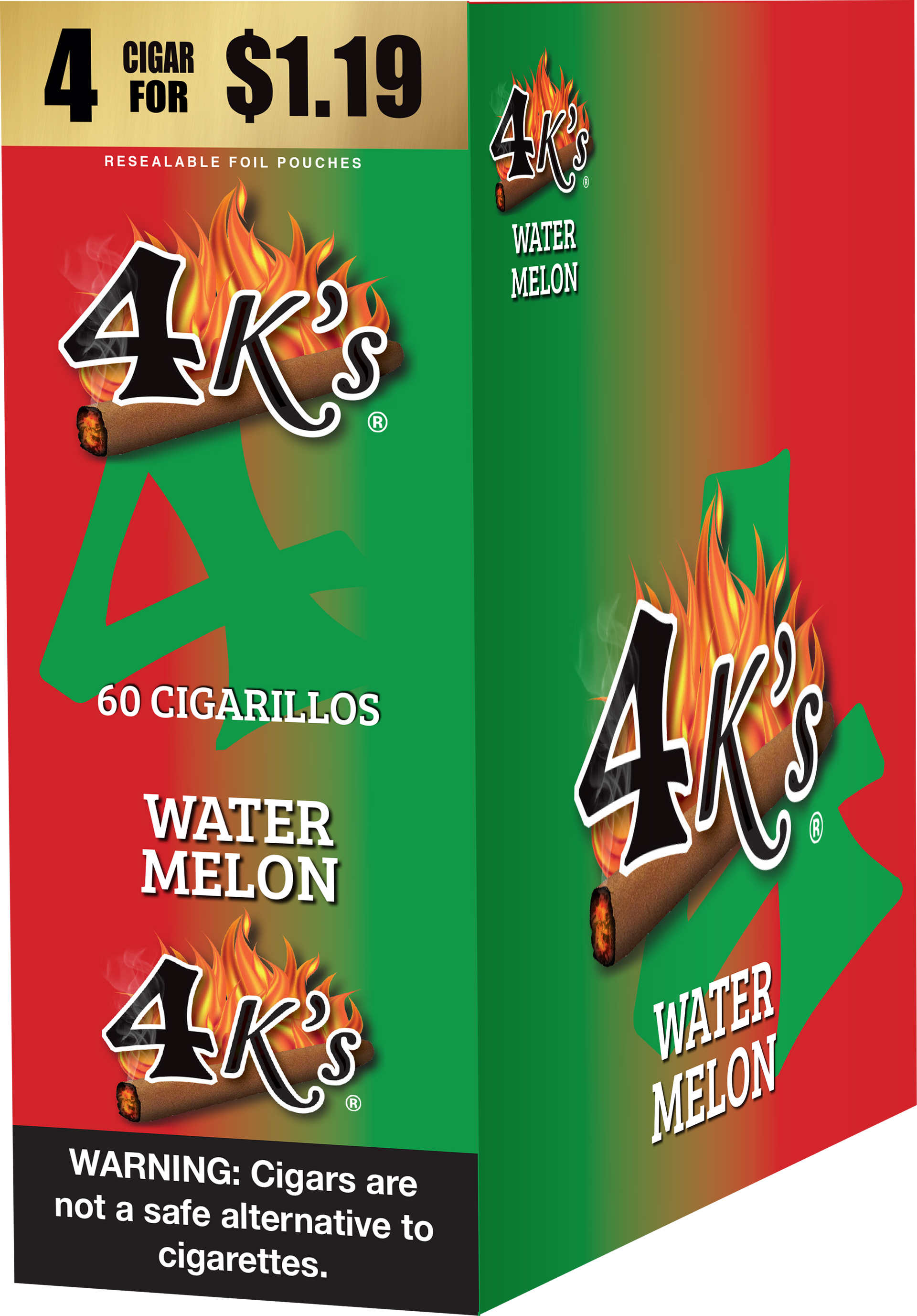 4-KS CIGARSILLOS 4 FOR.99 WATERMELON 15CT