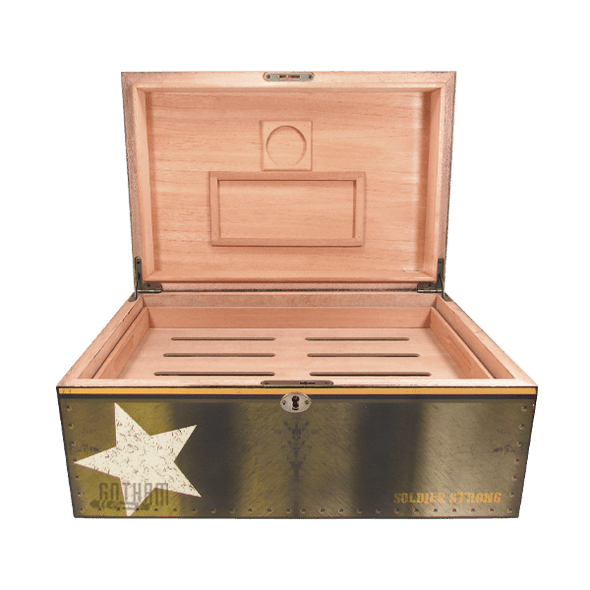 Capri Glass Top Black Oak Humidor Gotham Cigars