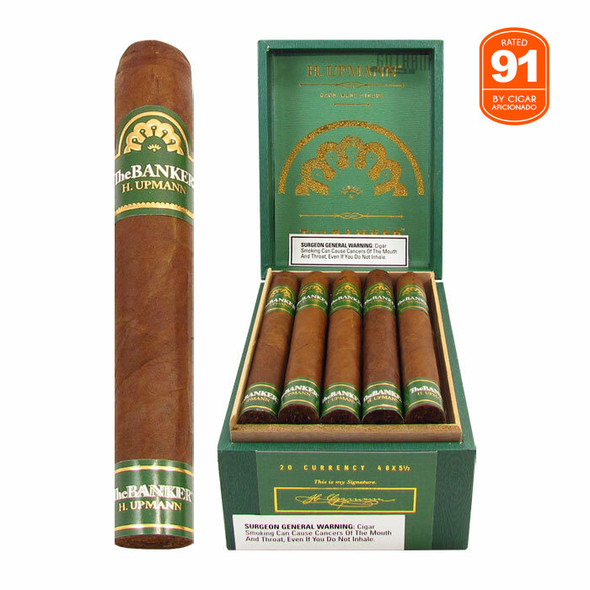 H. Upmann The Banker Currency 20 Cigars Open Box and Stick