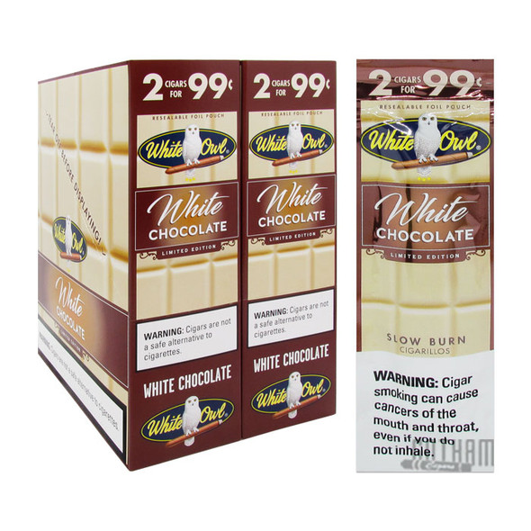 White Owl Cigarillos White Chocolate Box and Foil Pack