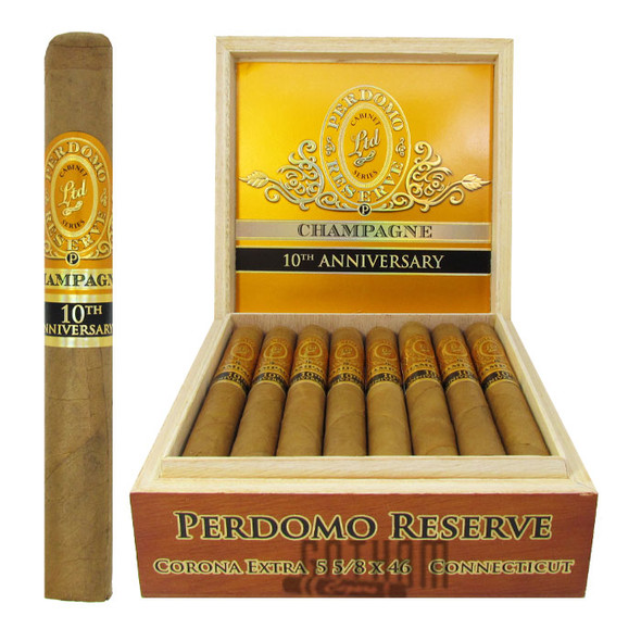 Perdomo Reserve Champagne 10th Anniversary Corona Extra Box and stick