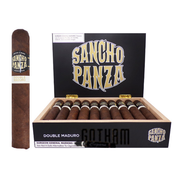 Sancho Panza Double Maduro Gigante open box and stick