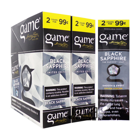 Game Cigarillos Black Sapphire Box and foil pack