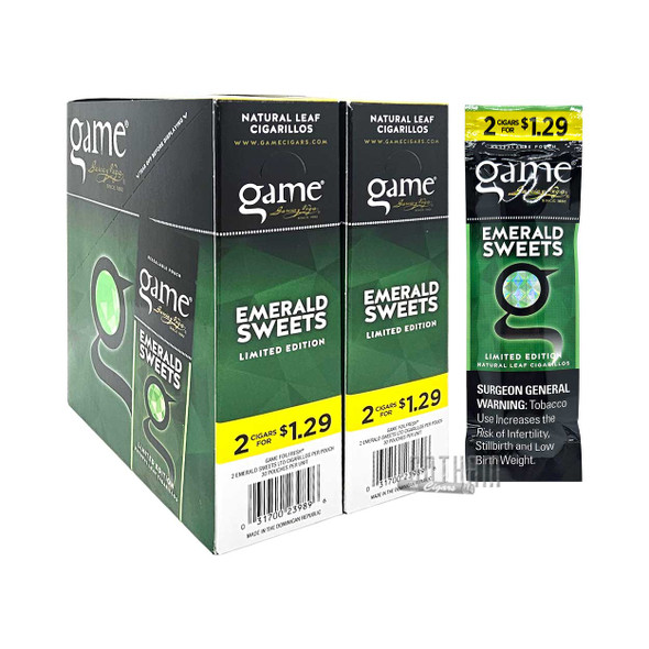 Game Cigarillos Emerald Sweets Box with single pouch