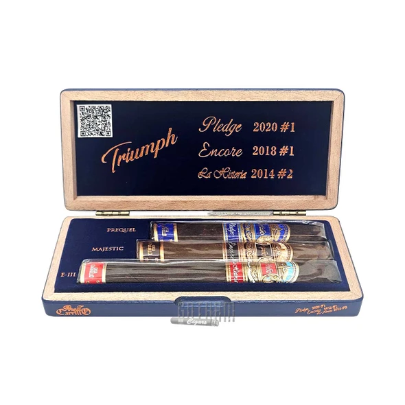 Casa Carrillo Triumph 3-Cigar Sampler box open