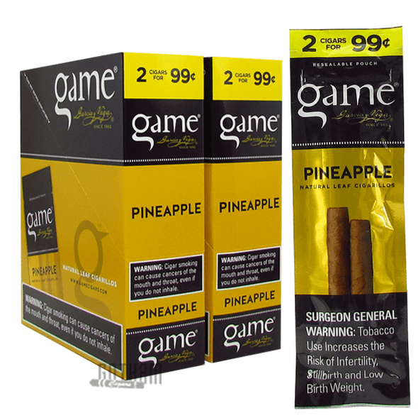 Game Cigarillos Pineapple Box and Pack