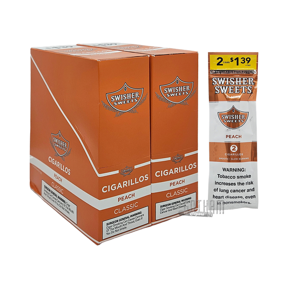 Swisher Sweets Cigarillos Peach Box with Pouch