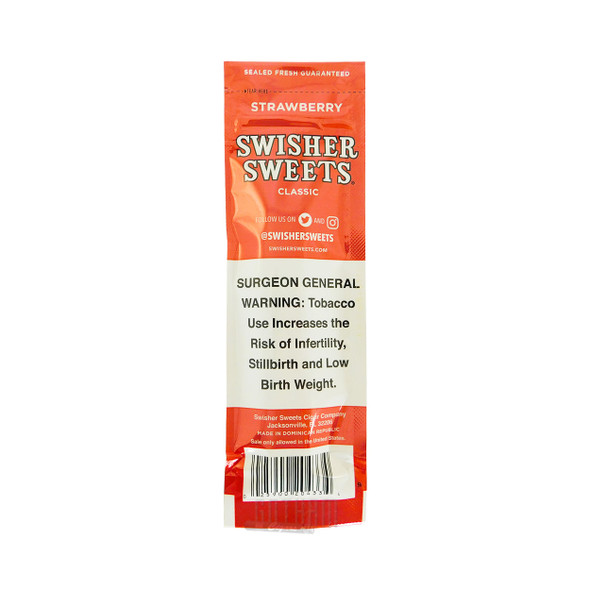 Swisher Sweets Cigarillos Strawberry foilpack back