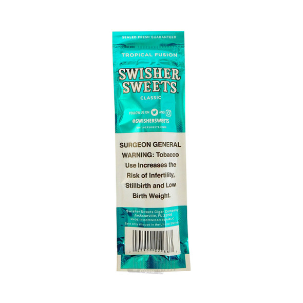 Swisher Sweets Cigarillos Tropical Fusion foilpack back